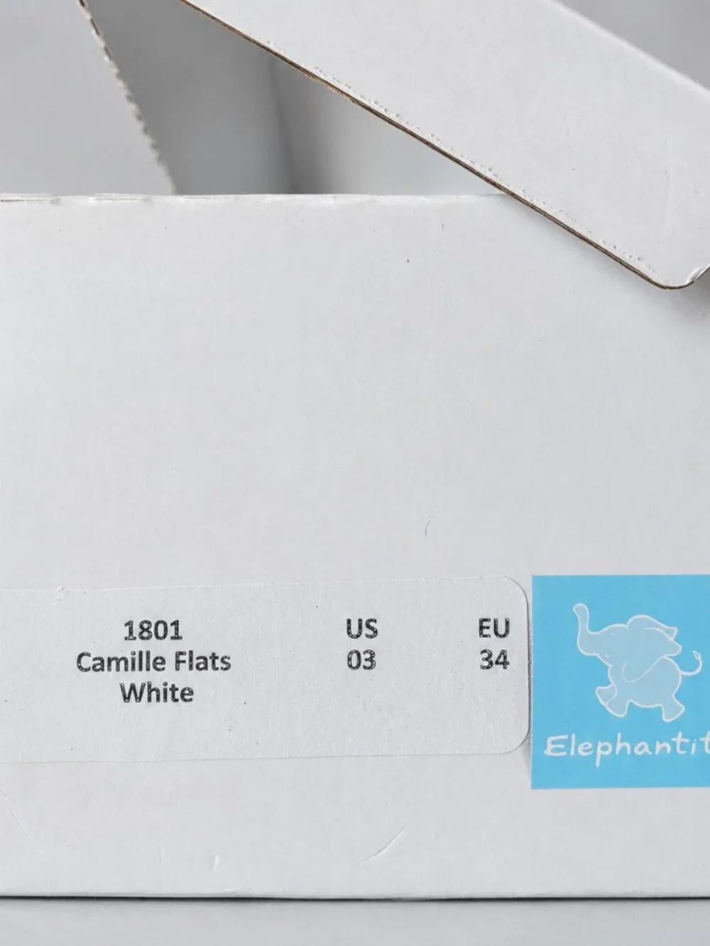 Elephantito Camille White Leather Bow Flats Girls Size 3